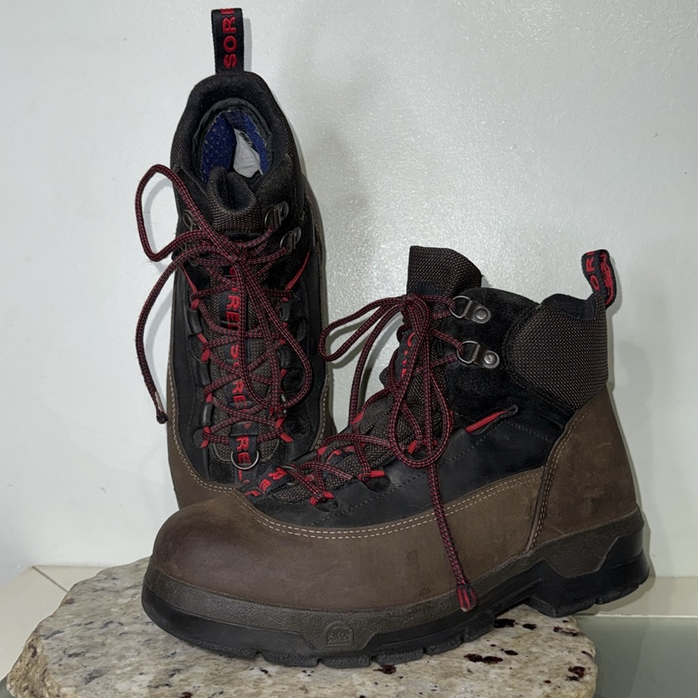 Sorel Brown Leather Outdoor Adventure Insulated Lace Up Hiking Boots Women Sz 9
